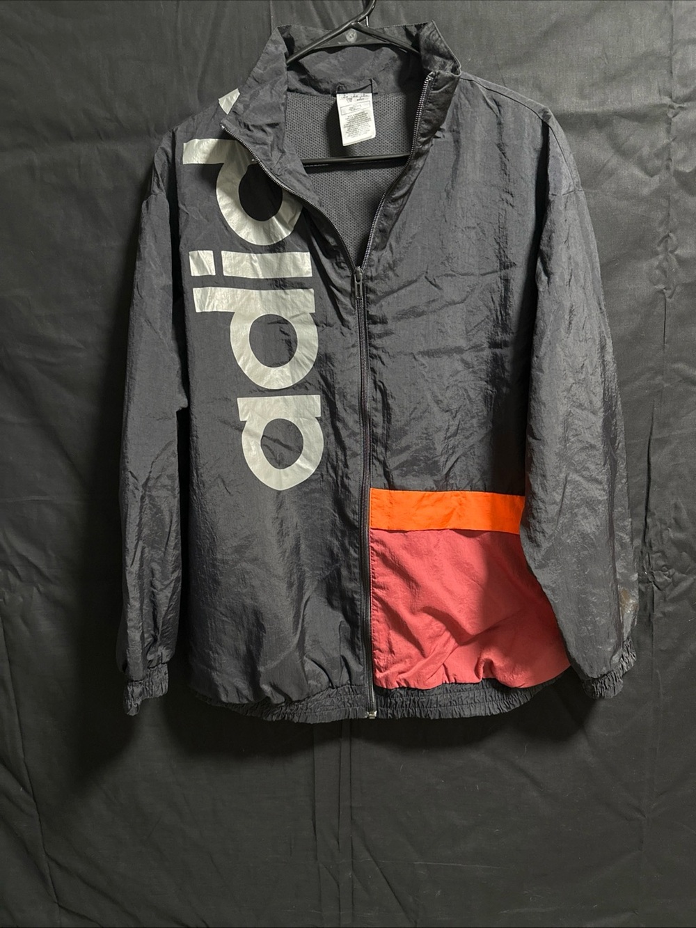 Adidas Black Red Track Top Multi Sport Zip Up Jacket Size Large